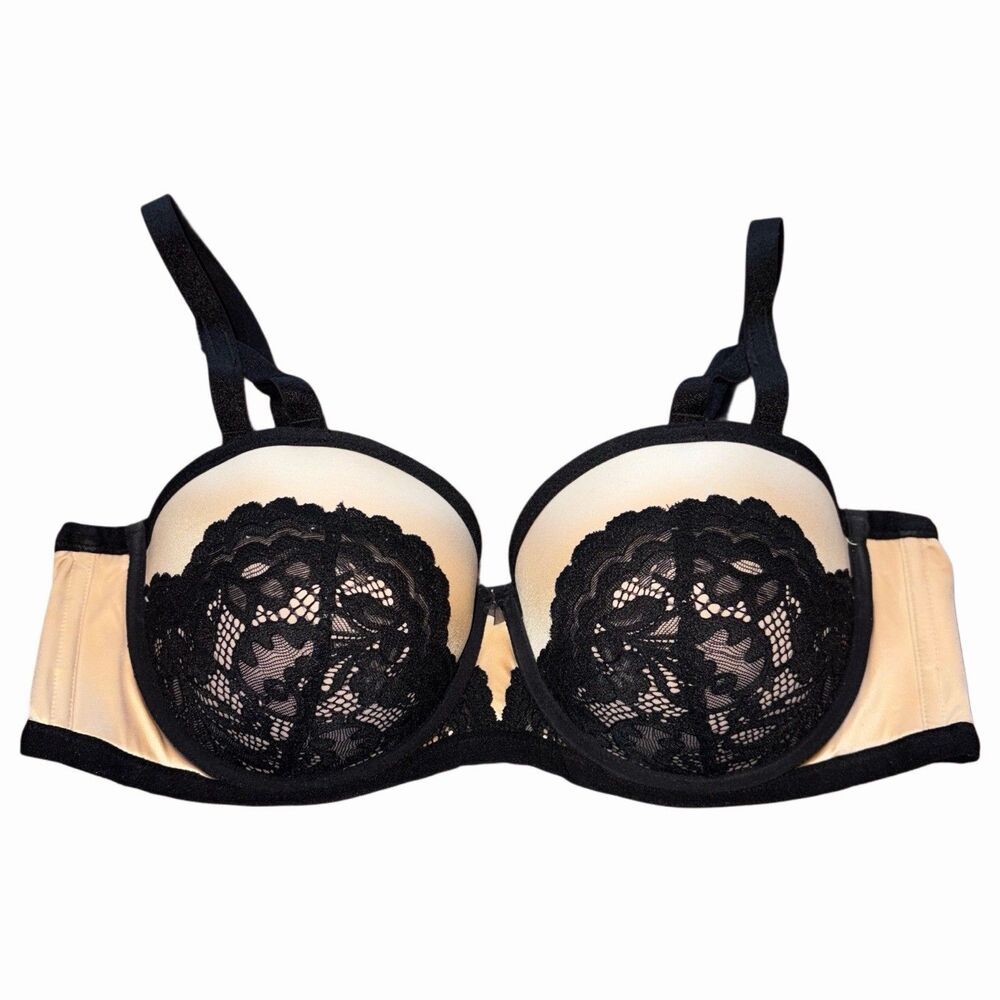 Torrid Bra Curve Push-up Balconette Convertible Strapless Lace Size 40D